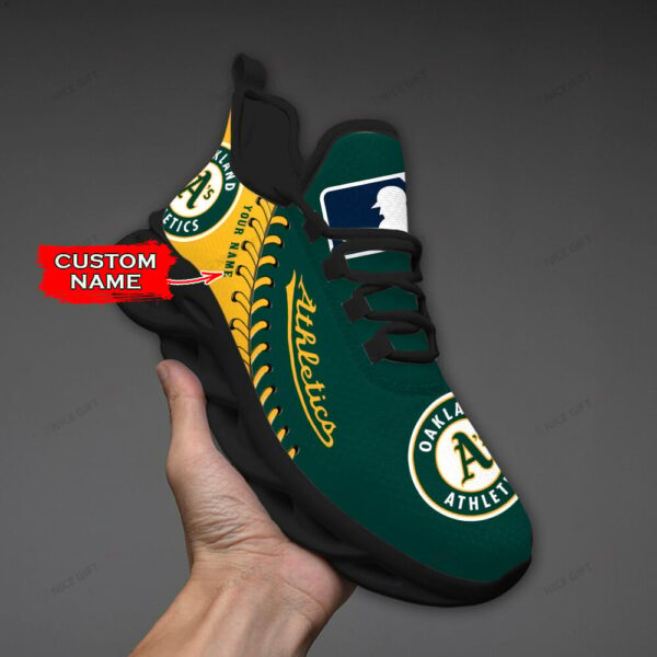 Oakland Athletics Custom Name Max Soul Shoes MSS-F7A1