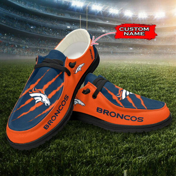 Denver Broncos Scratch Hey Dude Shoes -  Moccasin Slipper