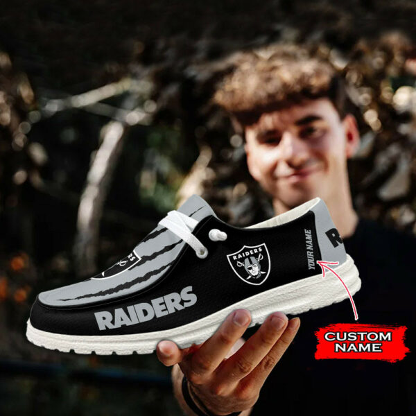 Las Vegas Raiders Scratch Hey Dude Shoes -  Moccasin Slipper