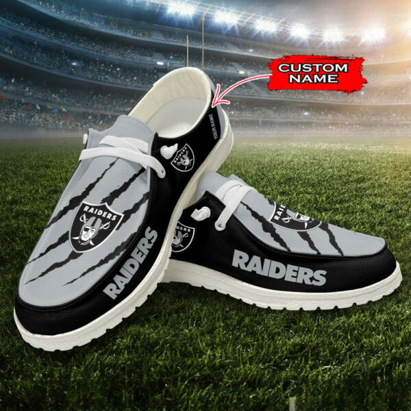 Las Vegas Raiders Scratch Hey Dude Shoes -  Moccasin Slipper