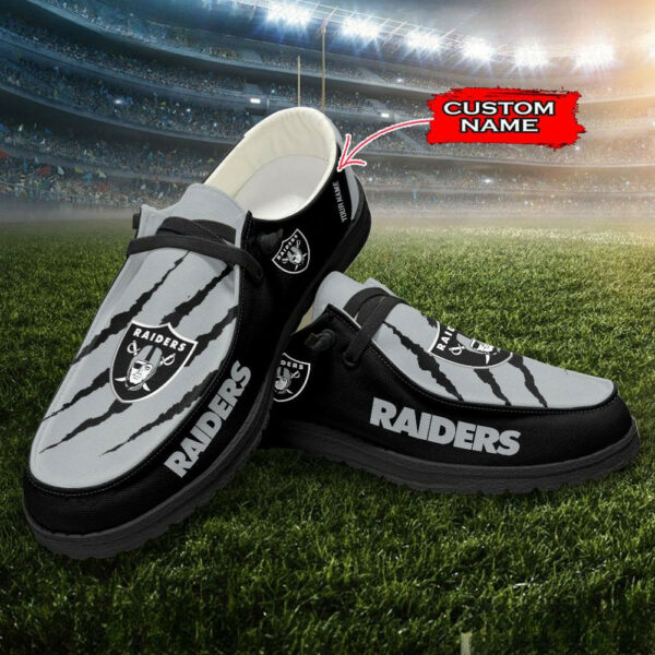 Las Vegas Raiders Scratch Hey Dude Shoes -  Moccasin Slipper