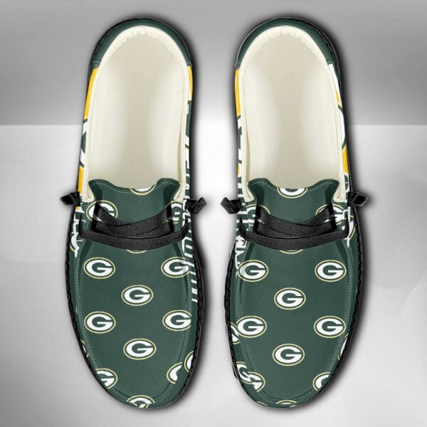 Green Bay Packers Logo Pattern Hey Dude Shoes