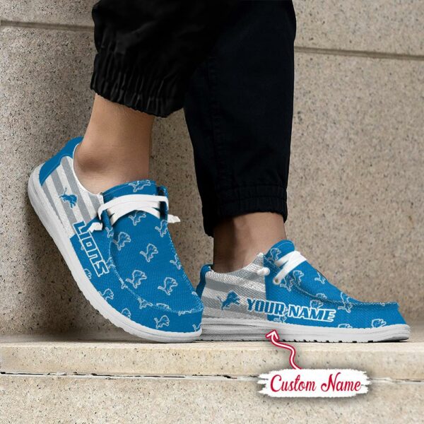 Detroit Lions Logo Pattern Hey Dude Shoes