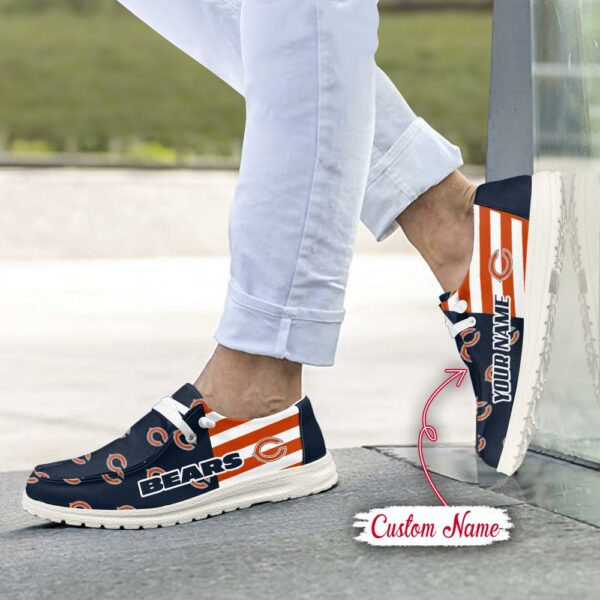 Chicago Bears Logo Pattern Hey Dude Shoes