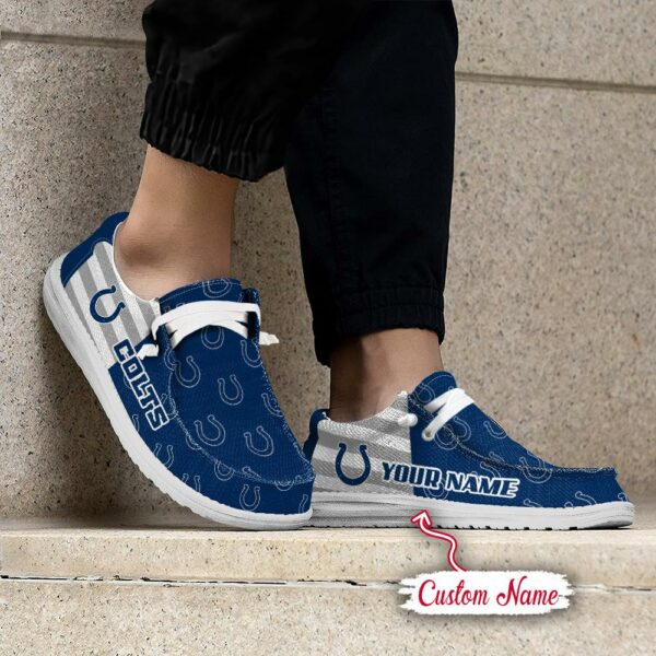 Indianapolis Colts Logo Pattern Hey Dude Shoes