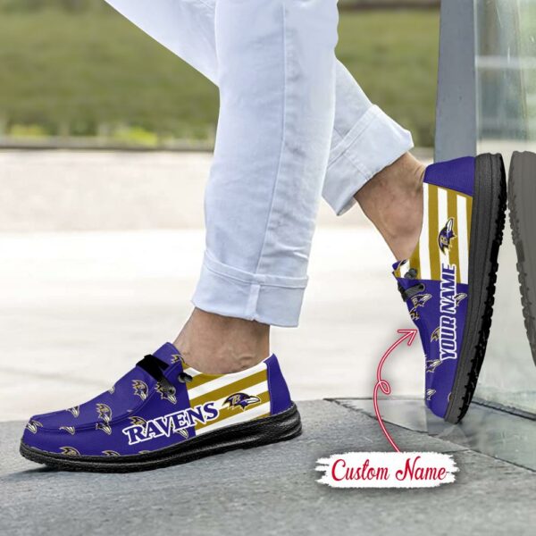 Baltimore Ravens Logo Pattern Hey Dude Shoes