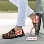 Cleveland Browns Logo Pattern Hey Dude Shoes