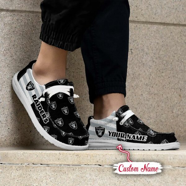 Las Vegas Raiders Logo Pattern Hey Dude Shoes