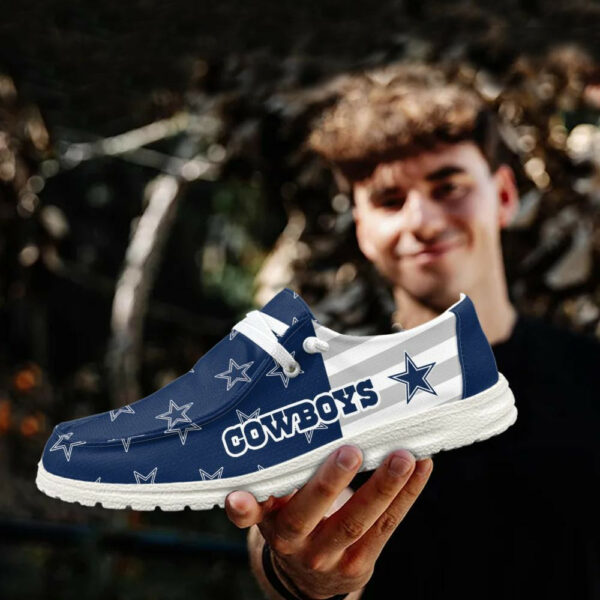 Dallas Cowboys Logo Pattern Hey Dude Shoes