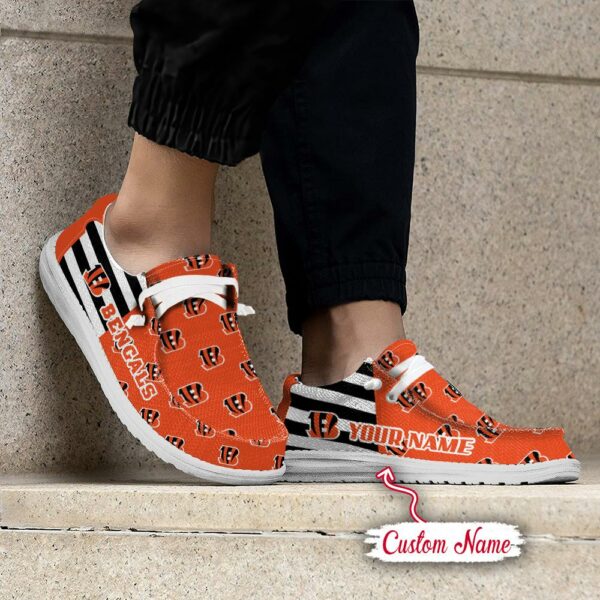 Cincinnati Bengals Logo Pattern Hey Dude Shoes