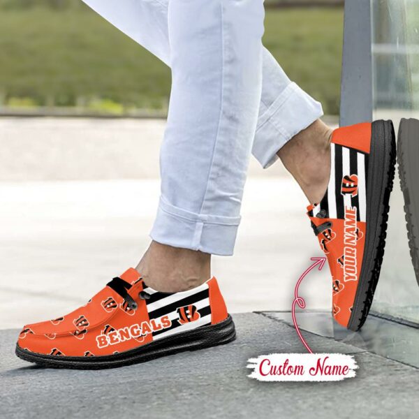 Cincinnati Bengals Logo Pattern Hey Dude Shoes