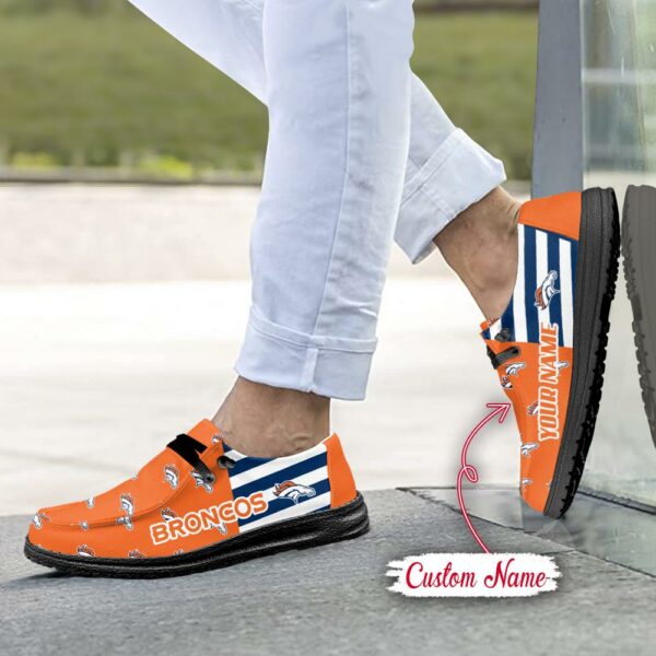 Denver Broncos Logo Pattern Hey Dude Shoes