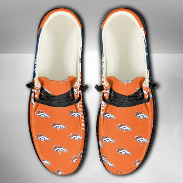 Denver Broncos Logo Pattern Hey Dude Shoes