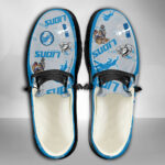 Detroit Lions Logo Pattern Moccasin Slipper