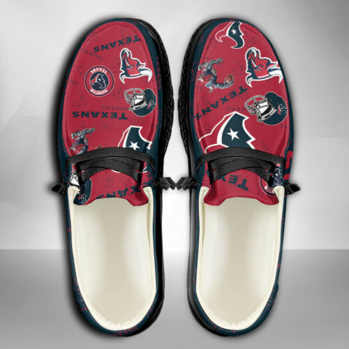 Houston Texans Logo Pattern Moccasin Slipper