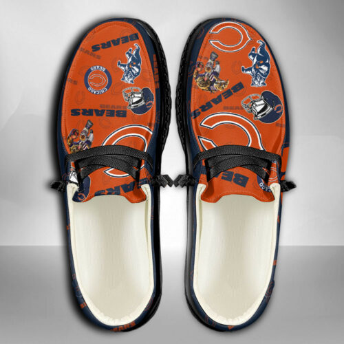 Chicago Bears Logo Pattern Moccasin Slipper