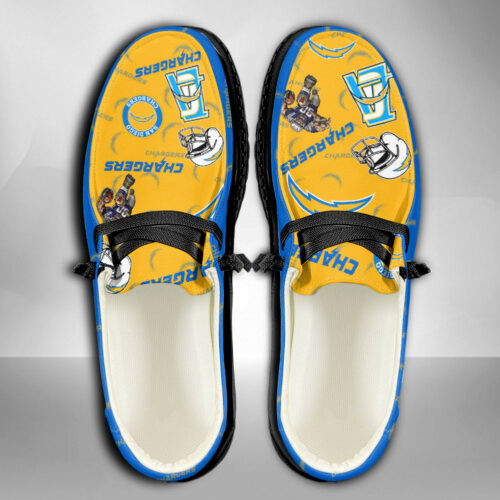 Los Angeles Chargers Logo Pattern Moccasin Slipper