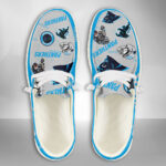 Carolina Panthers Logo Pattern Moccasin Slipper