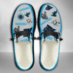 Carolina Panthers Logo Pattern Moccasin Slipper