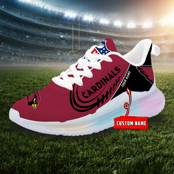 Arizona Cardinals Football Rainbow Atmospheric Cushion Running Shoes