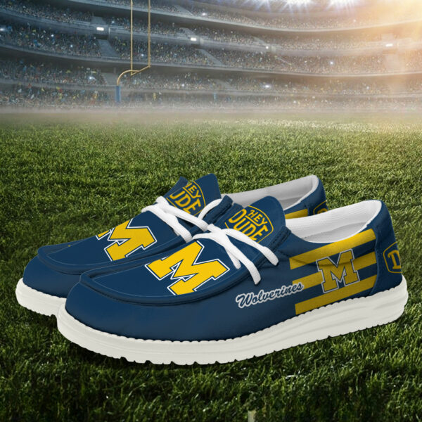 Michigan Wolverines Hey Dude Canvas Loafer Shoes