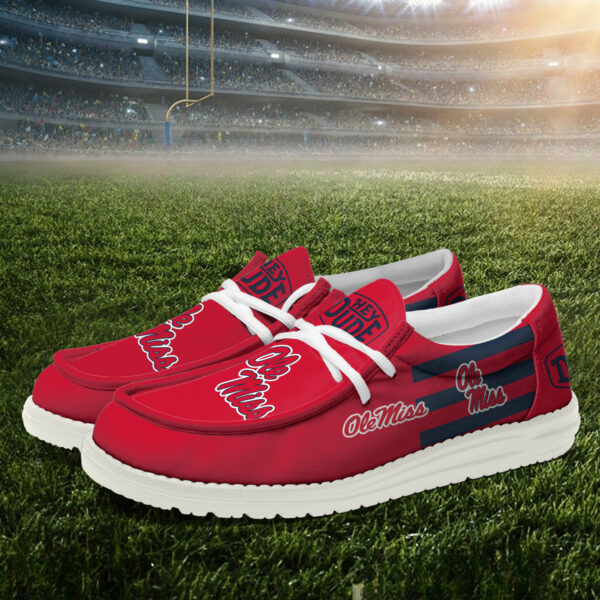 Ole Miss Rebels Hey Dude Canvas Loafer Shoes