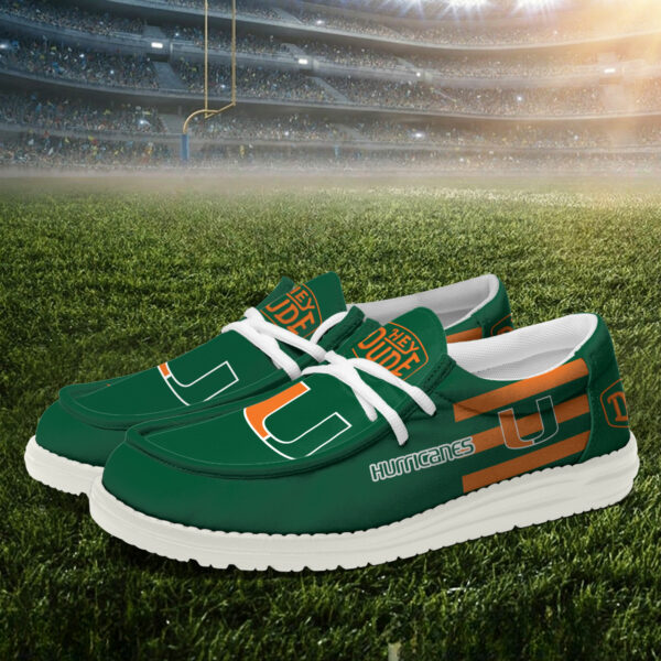 Miami Hurricanes Hey Dude Canvas Loafer Shoes