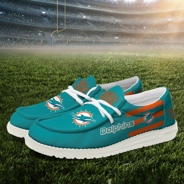 Miami Dolphins - Football  Hey Dude Canvas Loafer Shoes