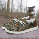 Green Bay Packers Camo Hunting Hey Dude Canvas Loafer Shoes