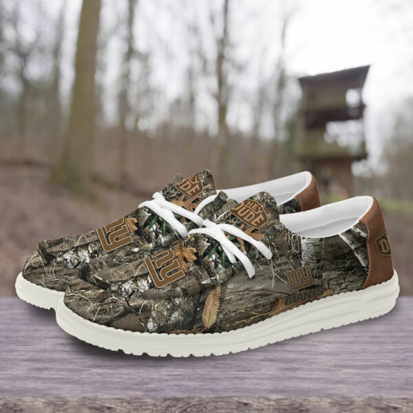 New York Giants Camo Hunting Hey Dude Canvas Loafer Shoes