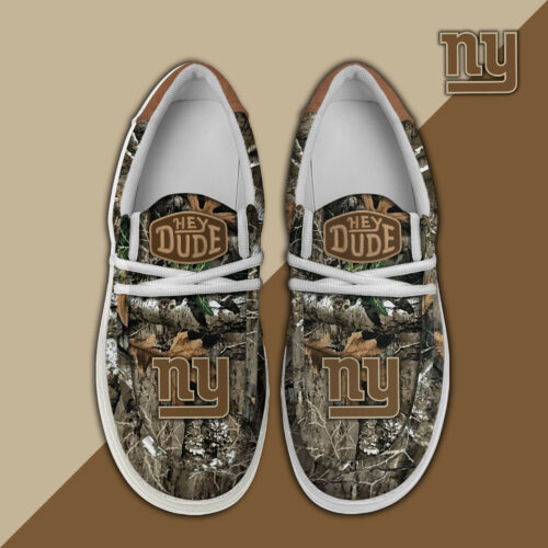 New York Giants Camo Hunting Hey Dude Canvas Loafer Shoes