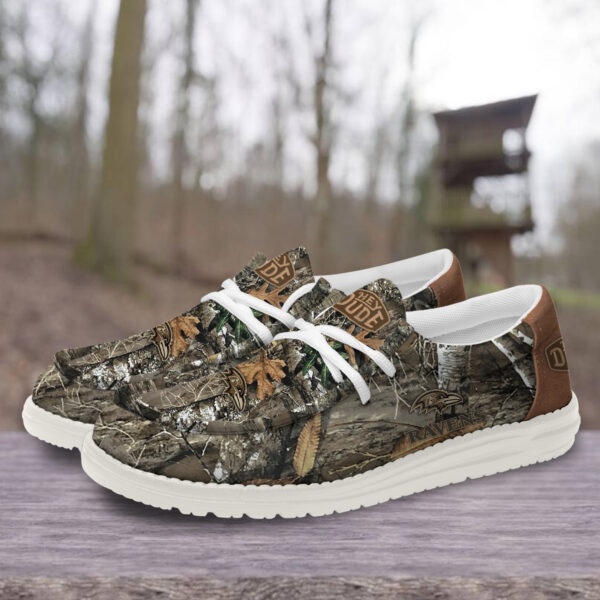 Baltimore Ravens Camo Hunting Hey Dude Canvas Loafer Shoes