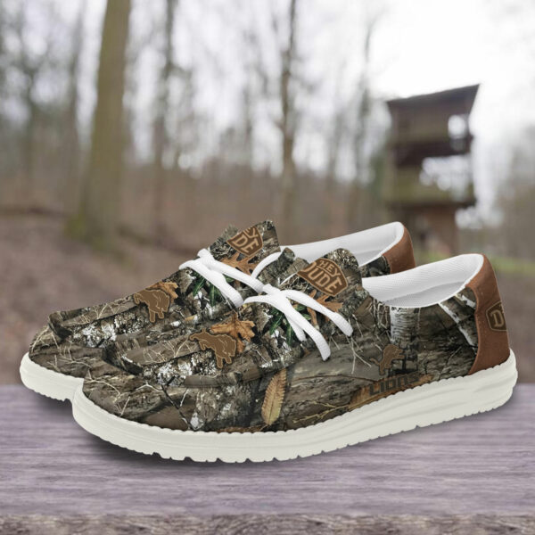 Detroit Lions Camo Hunting Hey Dude Canvas Loafer Shoes