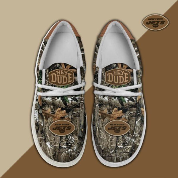 New York Jets Camo Hunting Hey Dude Canvas Loafer Shoes