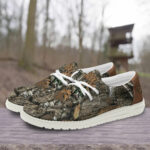 New Orleans Saints Camo Hunting Hey Dude Canvas Loafer Shoes