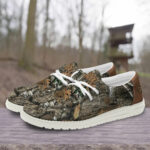 Cleveland Browns Camo Hunting Hey Dude Canvas Loafer Shoes