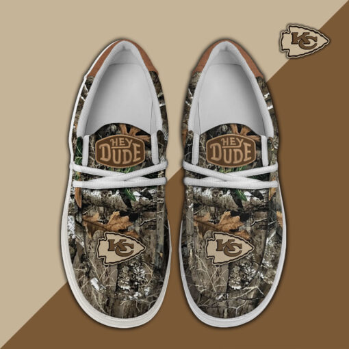 Kansas City Chiefs Camo Hunting Hey Dude Canvas Loafer Shoes