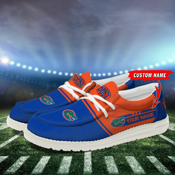 Florida Gators Football Hey Dude Canvas Loafer Shoes - Custom Name