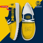 Michigan Wolverines Football Hey Dude Canvas Loafer Shoes - Custom Name