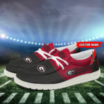 Georgia Bulldogs Football Hey Dude Canvas Loafer Shoes - Custom Name