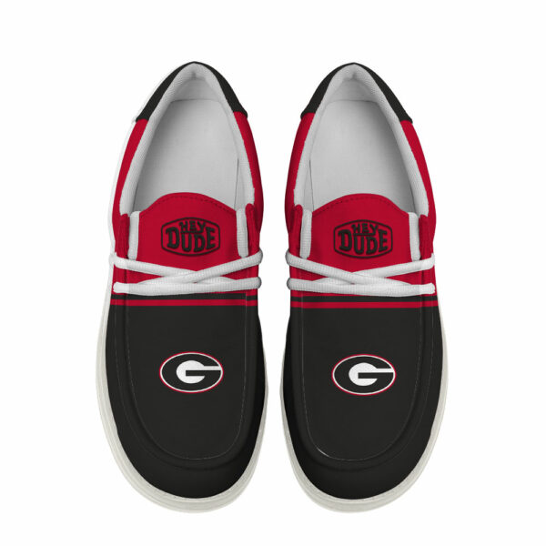 Georgia Bulldogs Football Hey Dude Canvas Loafer Shoes - Custom Name