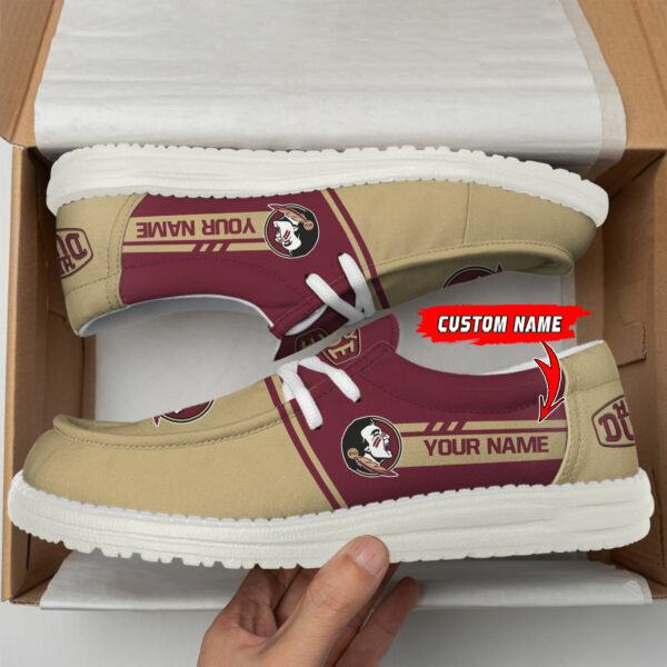 Florida State Seminoles Football Hey Dude Canvas Loafer Shoes - Custom Name