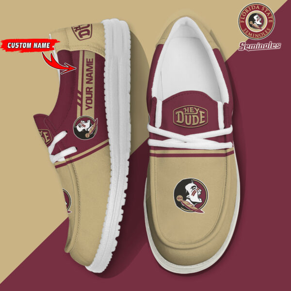 Florida State Seminoles Football Hey Dude Canvas Loafer Shoes - Custom Name