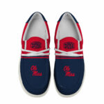 Ole Miss Rebels Football Hey Dude Canvas Loafer Shoes - Custom Name