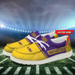 LSU Tigers Football Hey Dude Canvas Loafer Shoes - Custom Name