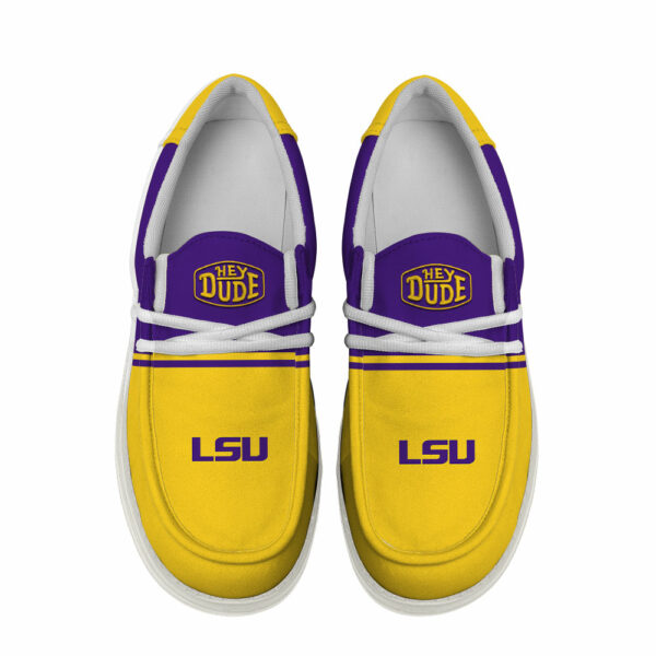 LSU Tigers Football Hey Dude Canvas Loafer Shoes - Custom Name