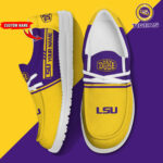 LSU Tigers Football Hey Dude Canvas Loafer Shoes - Custom Name