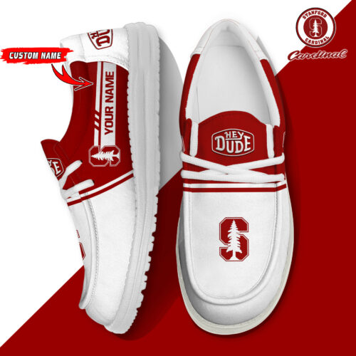 Stanford Cardinal Football Hey Dude Canvas Loafer Shoes - Custom Name