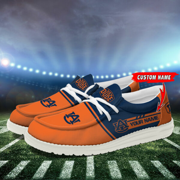 Auburn Tigers Football Hey Dude Canvas Loafer Shoes - Custom Name