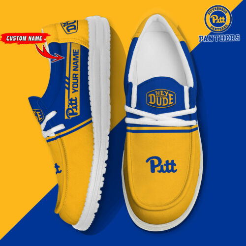 Pittsburgh Panthers Football Hey Dude Canvas Loafer Shoes - Custom Name